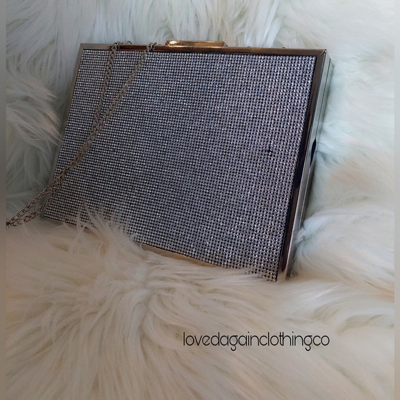 Aldo silver Apakoara box Clutch in black - Picture 6 of 11